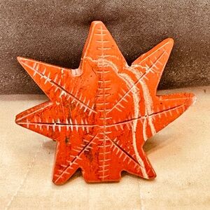 Red Jasper Carved Leaf Crystal Genuine Red Jasper